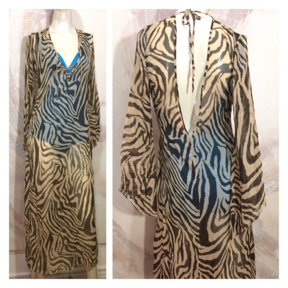 zebra print beach cover up